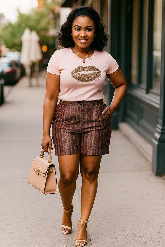 Shimmery Aso-Oke Tailored Shorts