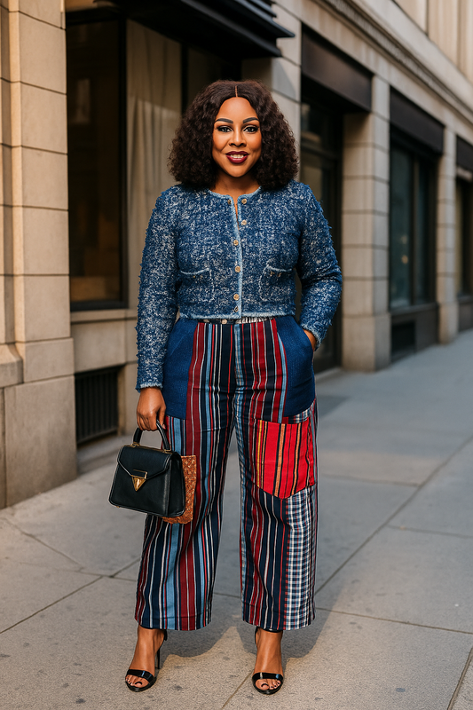 Folake Multicolored Aso-Oke Wide Leg Pants