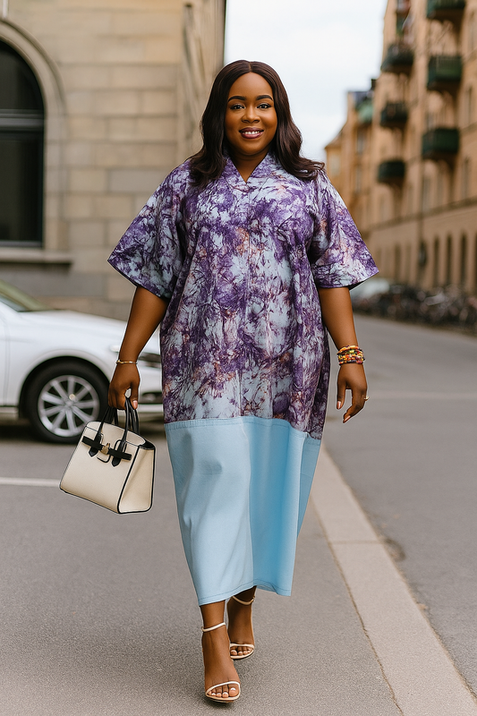 Adire  Plain Cotton Bubu