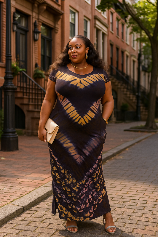 Cotton Tie-Dye Maxi Dress