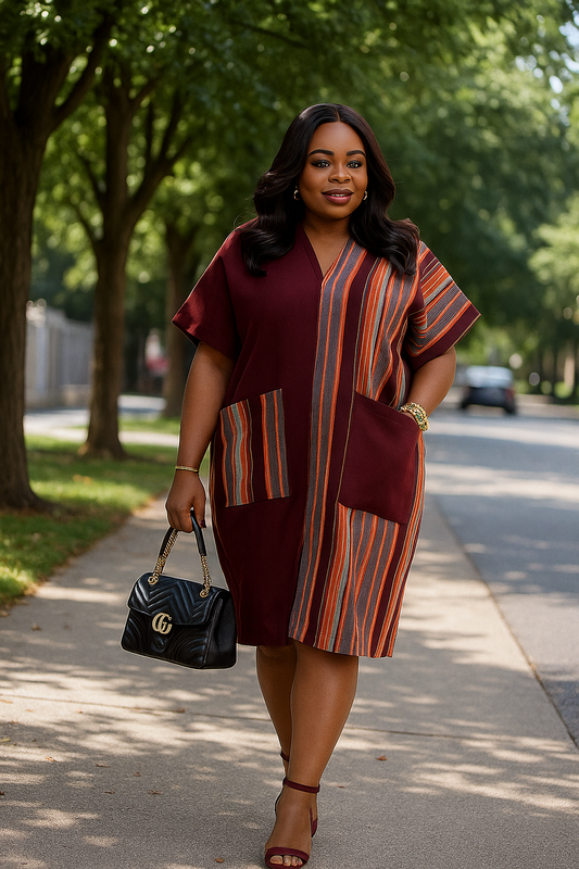 Aso-Oke Patch Bubu Dress