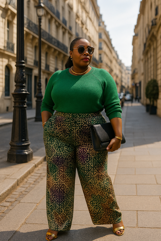 Adire Crepe Wide-Leg Pant – Multicolor Burst