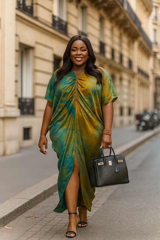 Adire Ruched Bubu Dress