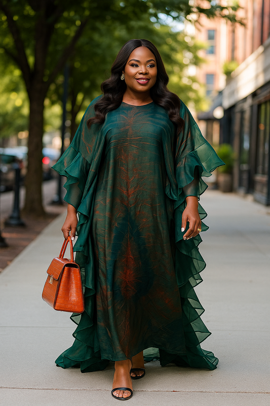 Luxury Adire Ruffle Bubu