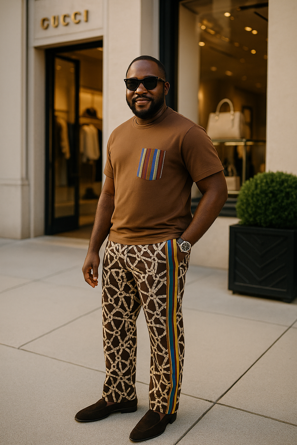 Deji Adire Lounge Pant & Cotton Tee Set