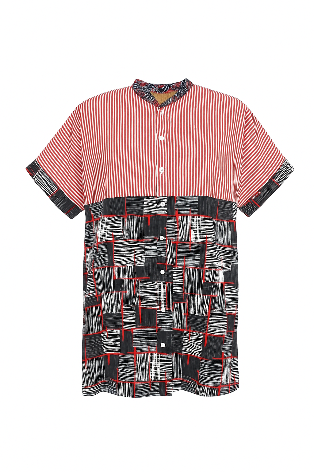Nike Striped & Ankara Patch Shirt Dress