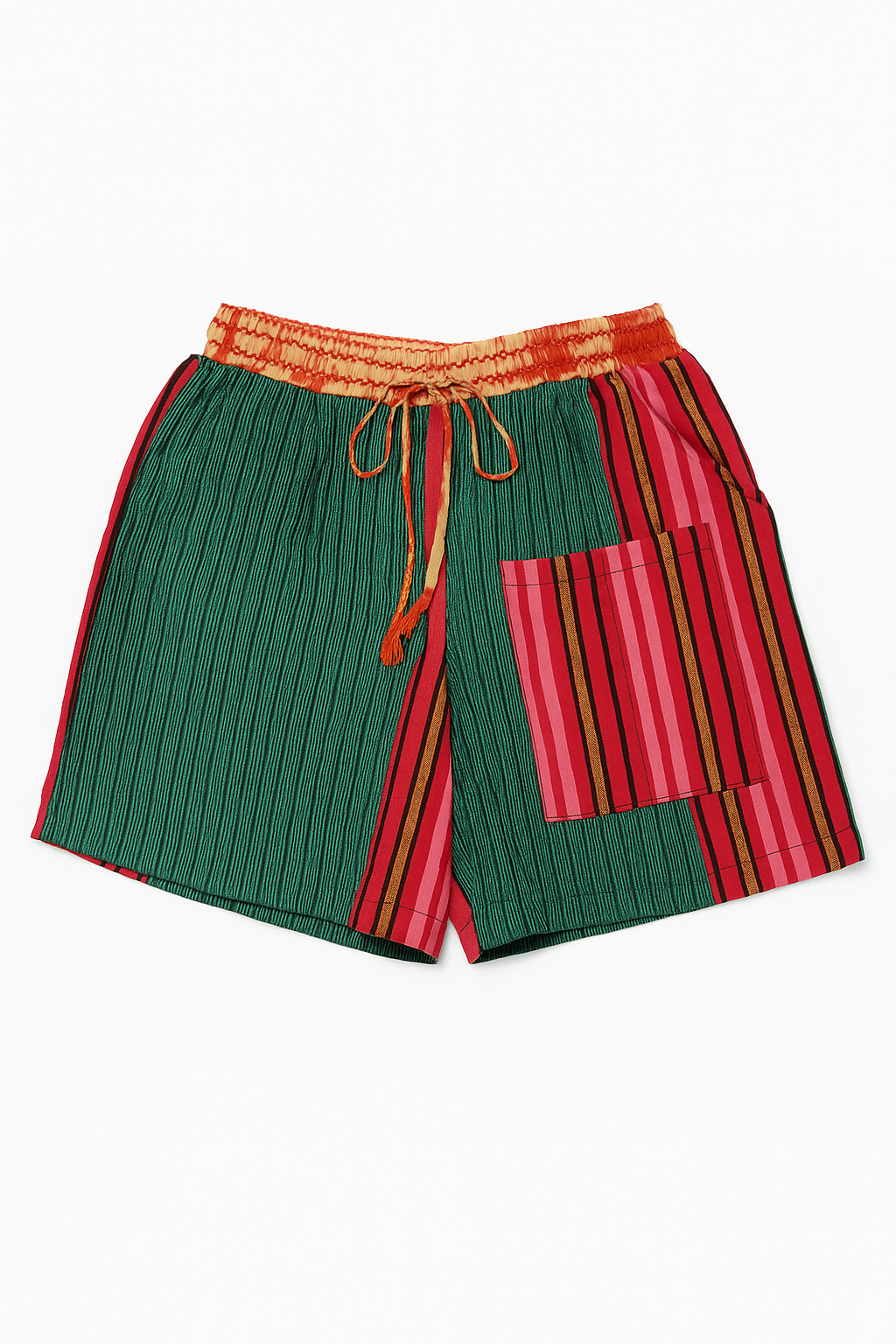 Ese Multicolored Aso-Oke High-Waist Shorts