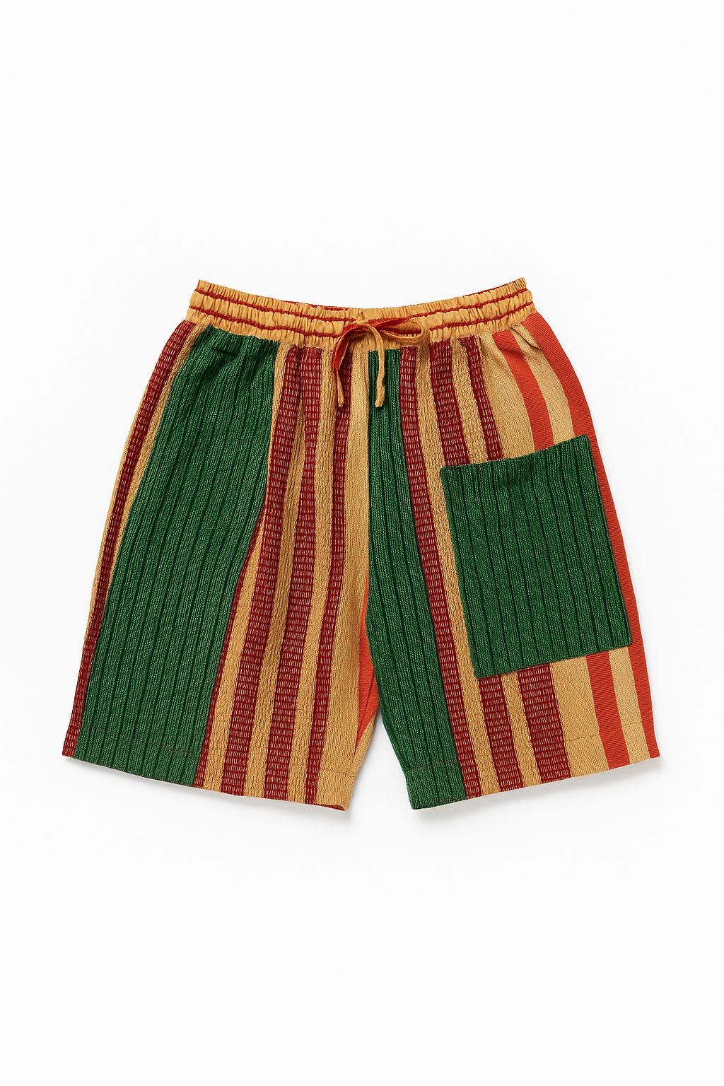 Ese Multicolored Aso-Oke High-Waist Shorts