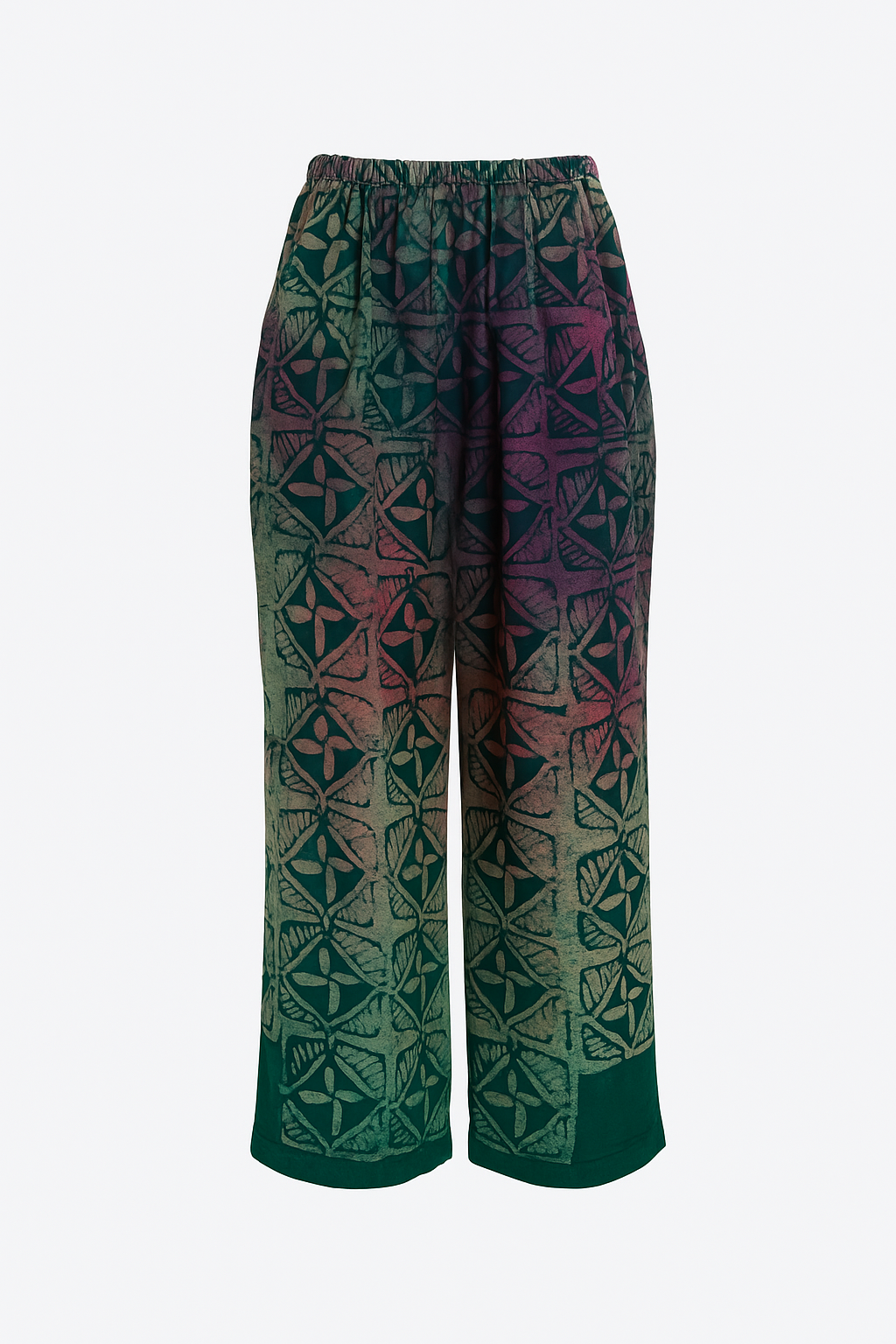 Adire Crepe Wide-Leg Pant – Multicolor Burst