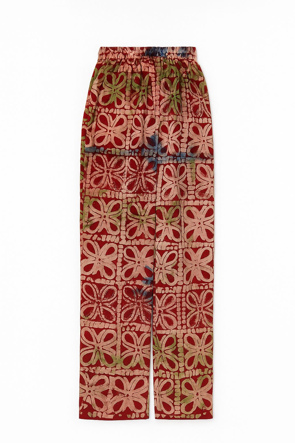 Adire Crepe Wide-Leg Pant – Multicolor Burst