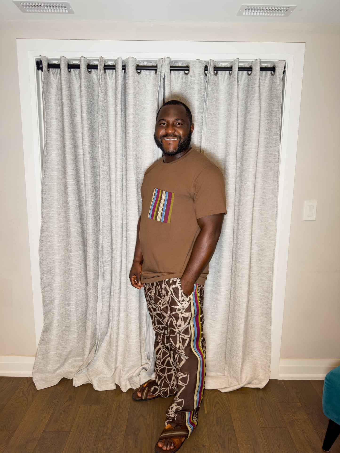 Deji Adire Lounge Pant & Cotton Tee Set