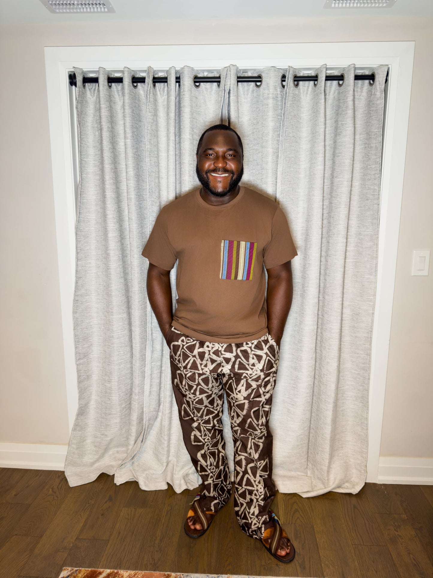 Deji Adire Lounge Pant & Cotton Tee Set