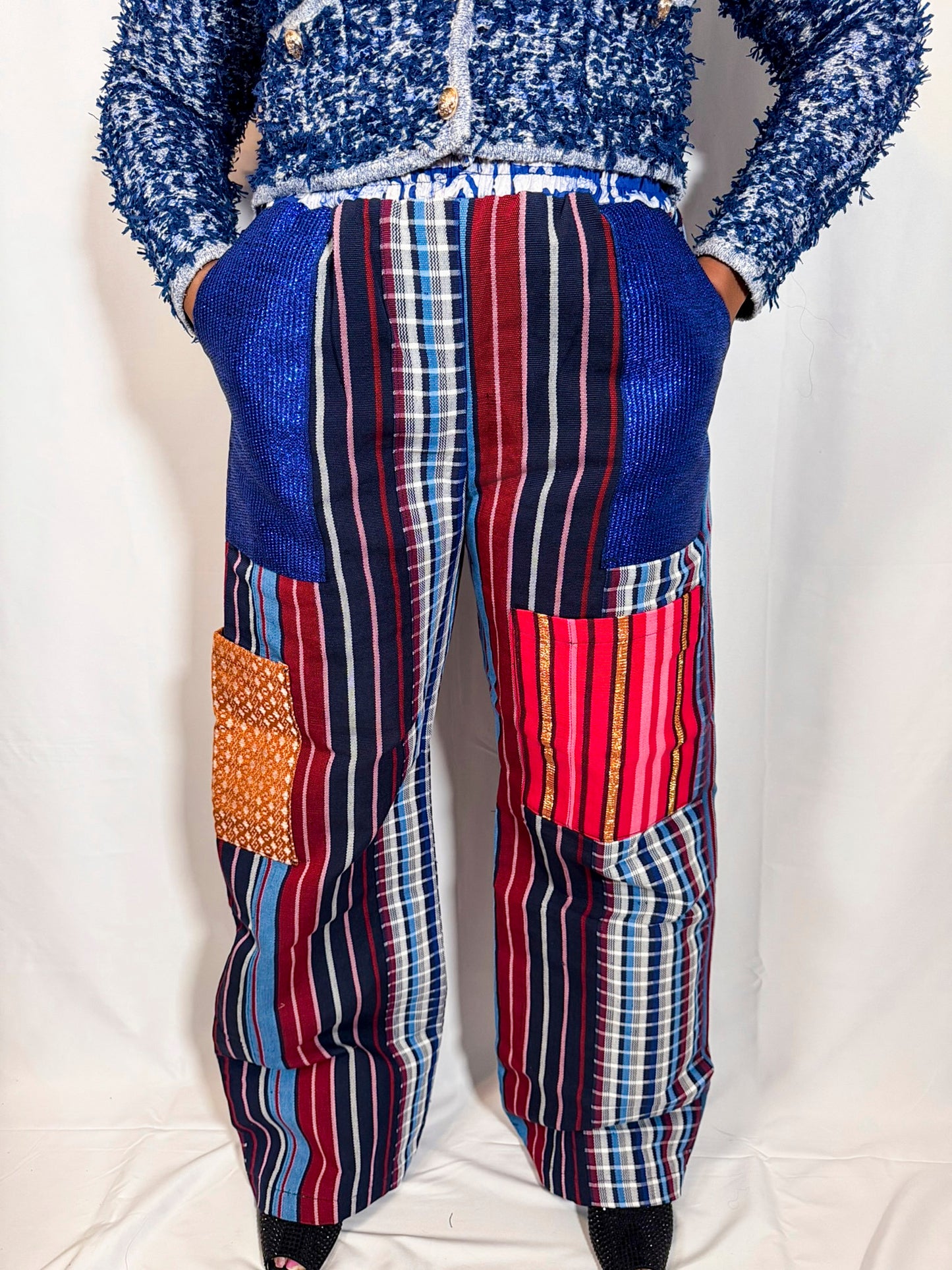 Folake Multicolored Aso-Oke Wide Leg Pants