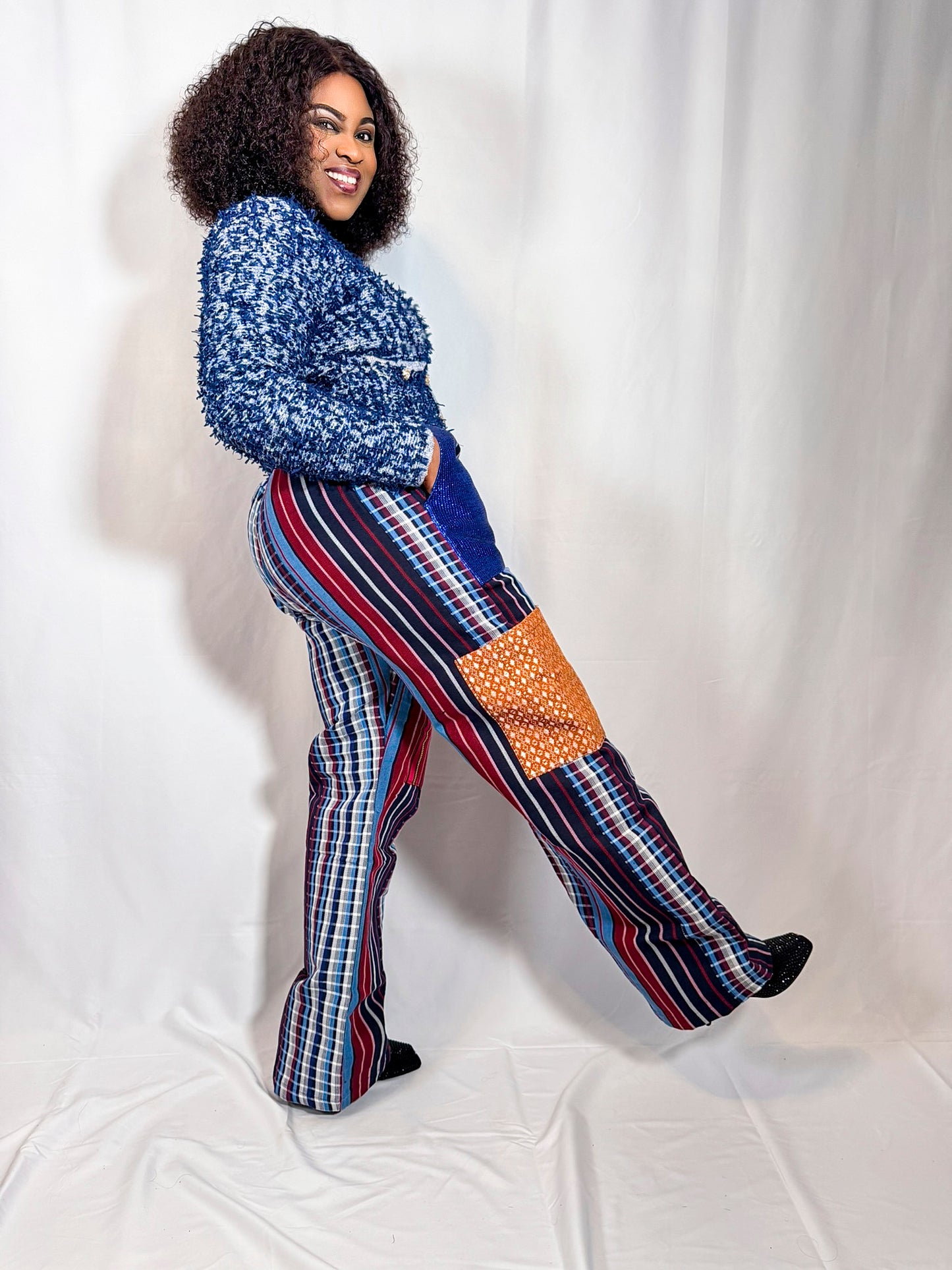 Folake Multicolored Aso-Oke Wide Leg Pants