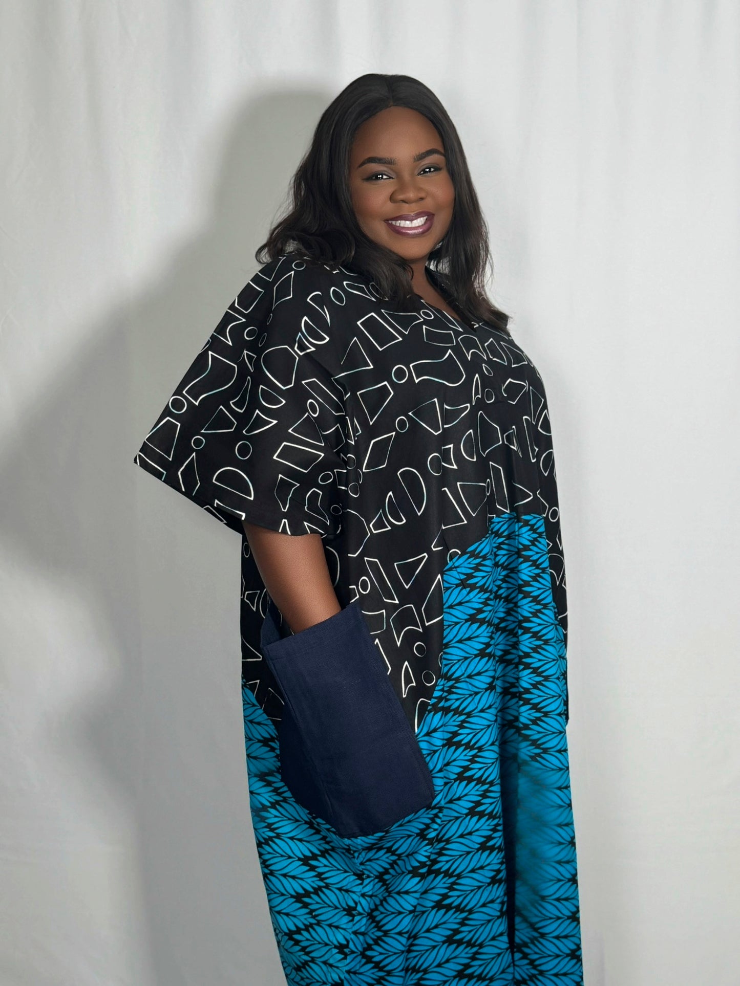 Ankara Bubu with Aso-Oke Statement Pockets