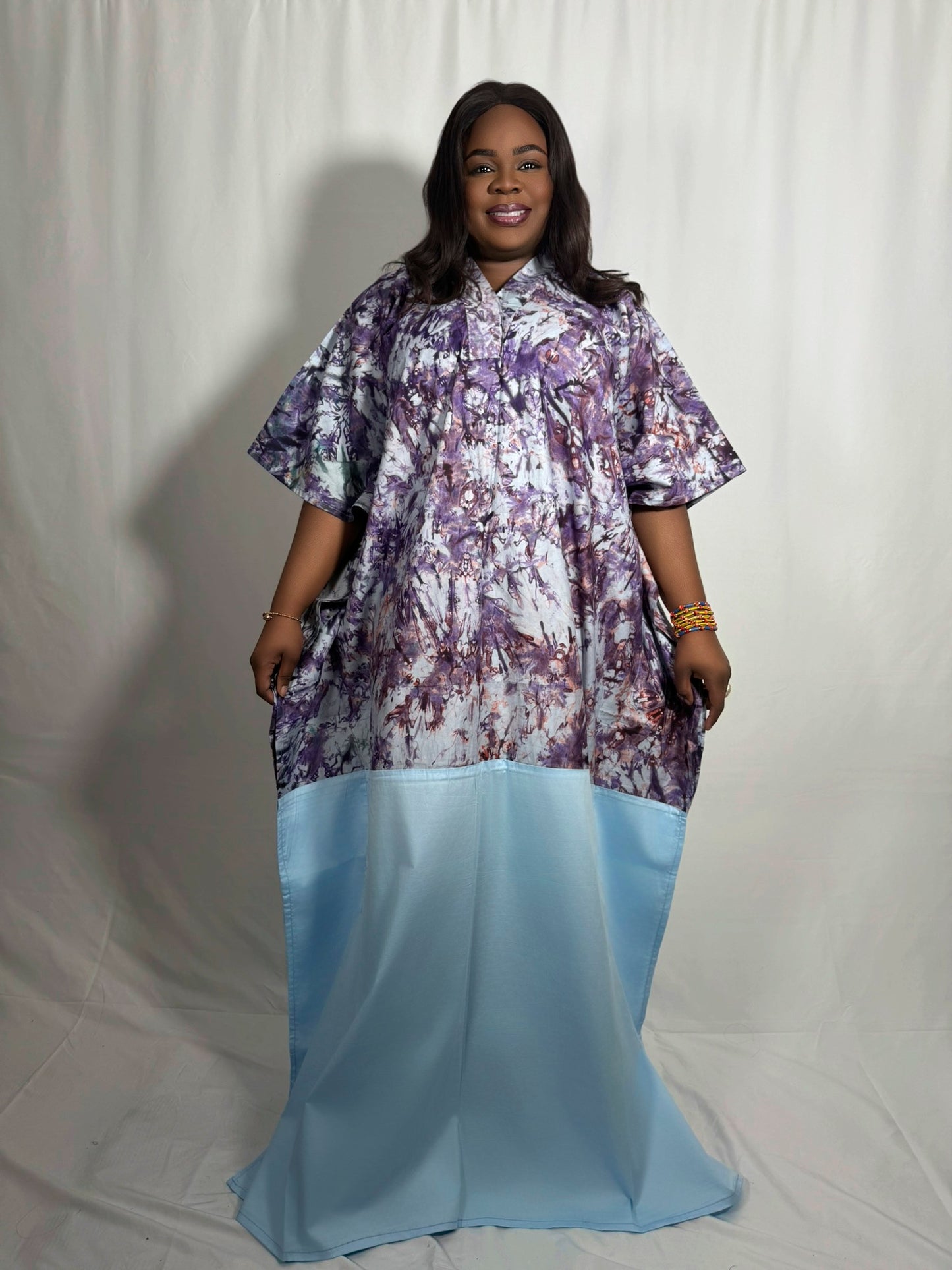Adire Plain Cotton Bubu