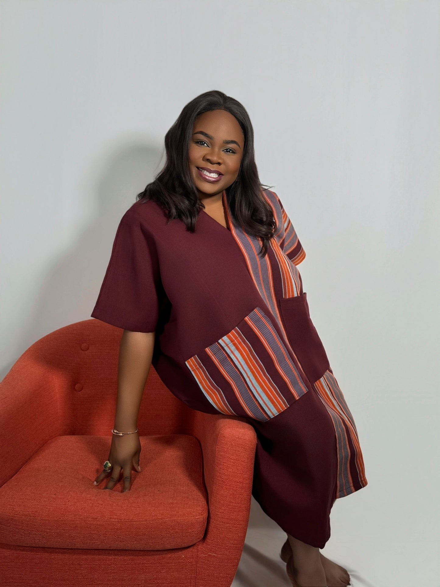 Aso-Oke Patch Bubu Dress