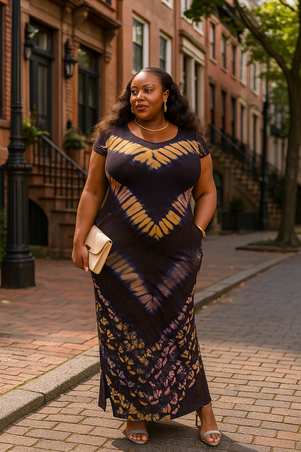 Cotton Tie-Dye Maxi Dress