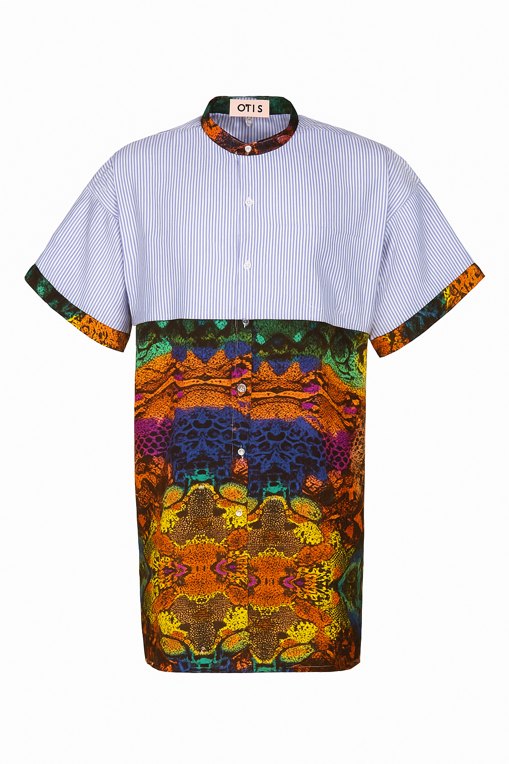 Nike Striped & Ankara Patch Shirt Dress