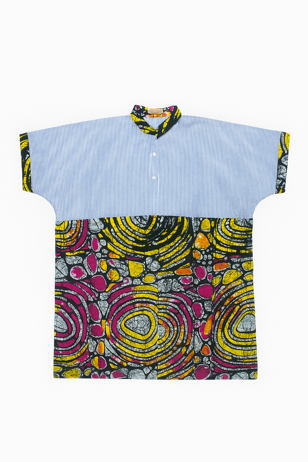 Nike Striped & Ankara Patch Shirt Dress