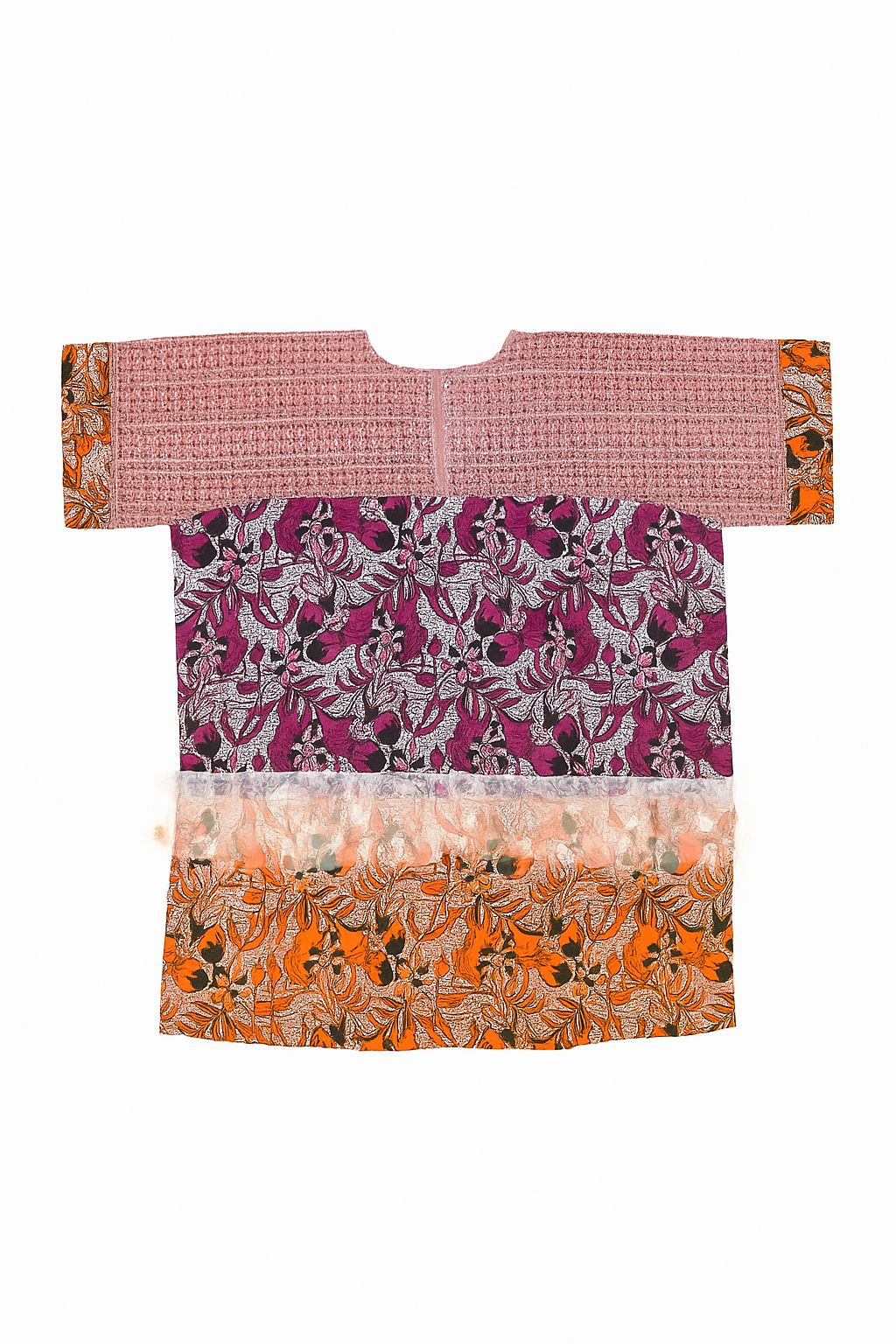 Multi-Print Ankara Dress with Chord Lace Trim