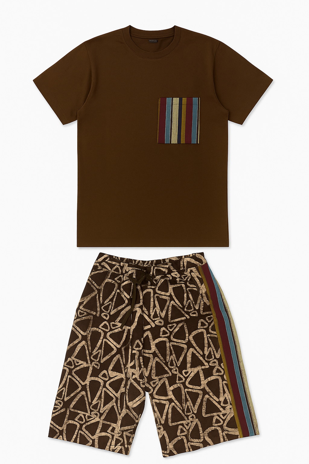Deji Adire Shorts & Cotton Tee Set