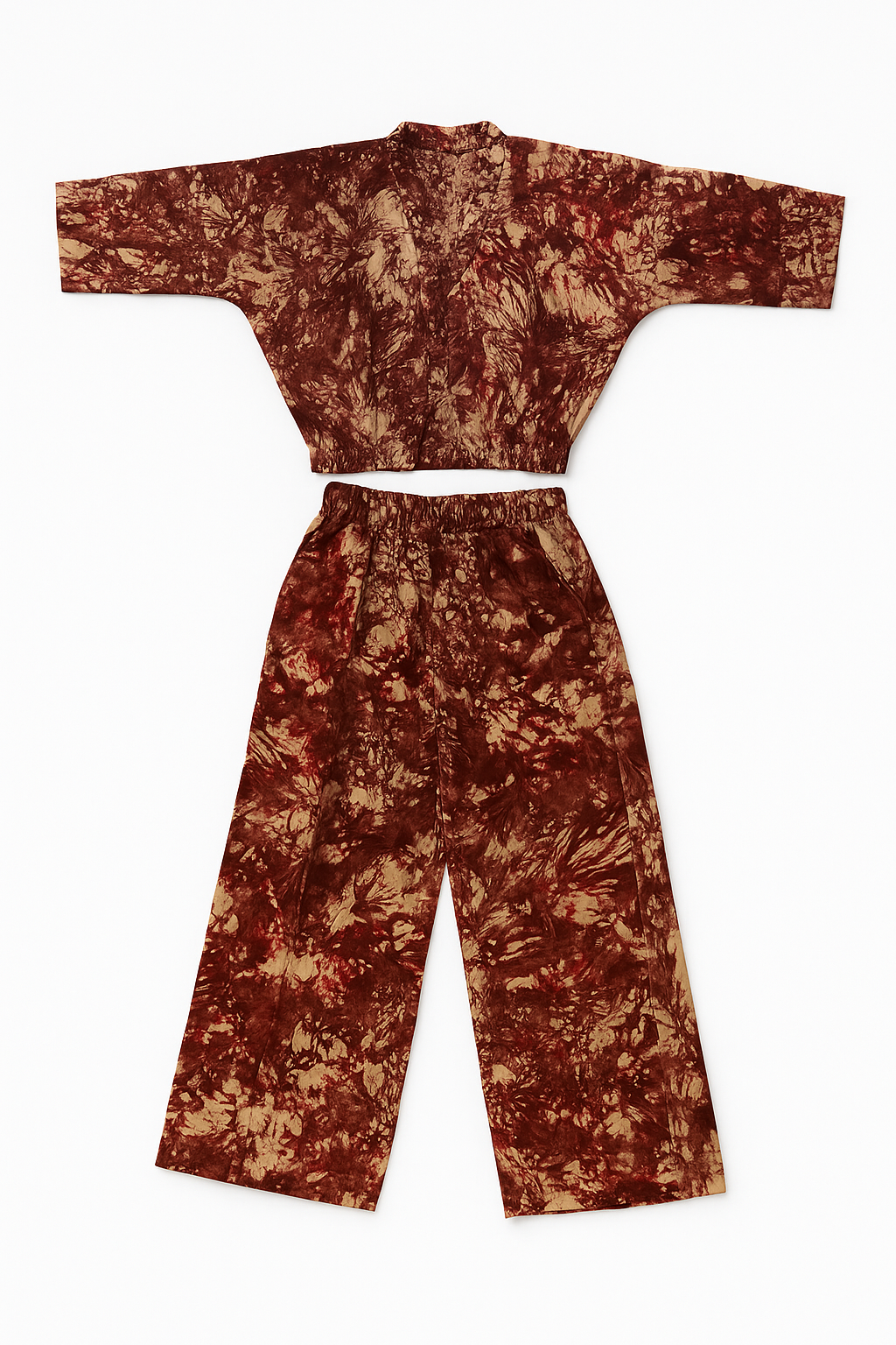 Banx Adire Two-Piece Co-Ord Set – Crop Shirt + Wide-Leg Pants
