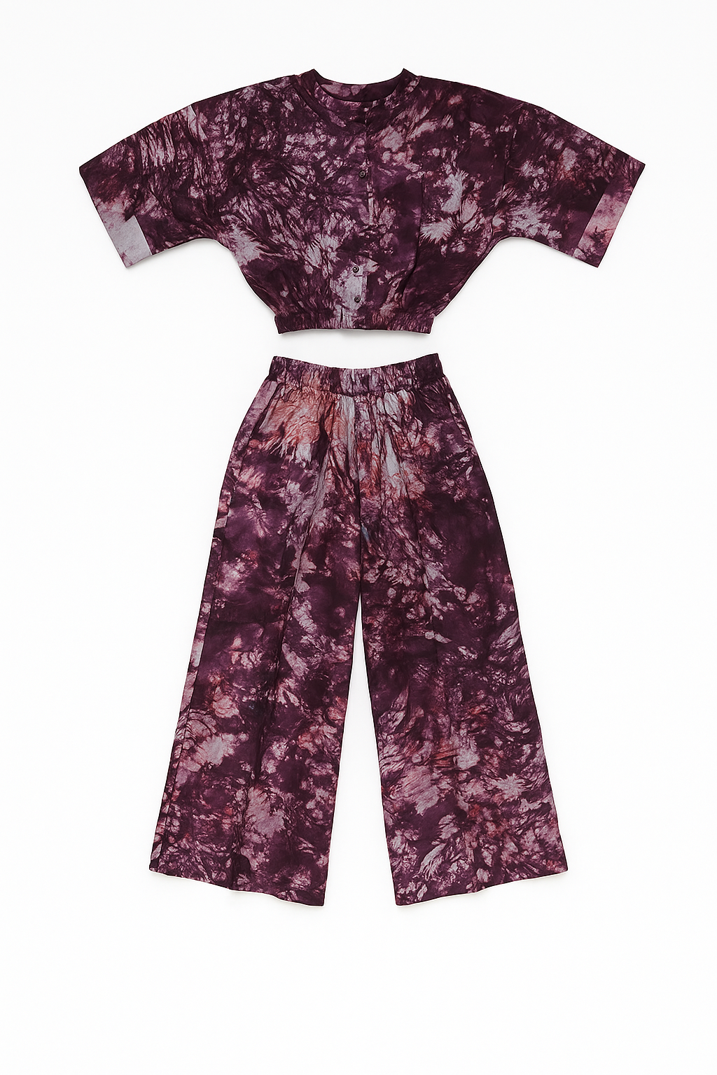 Banx Adire Two-Piece Co-Ord Set – Crop Shirt + Wide-Leg Pants