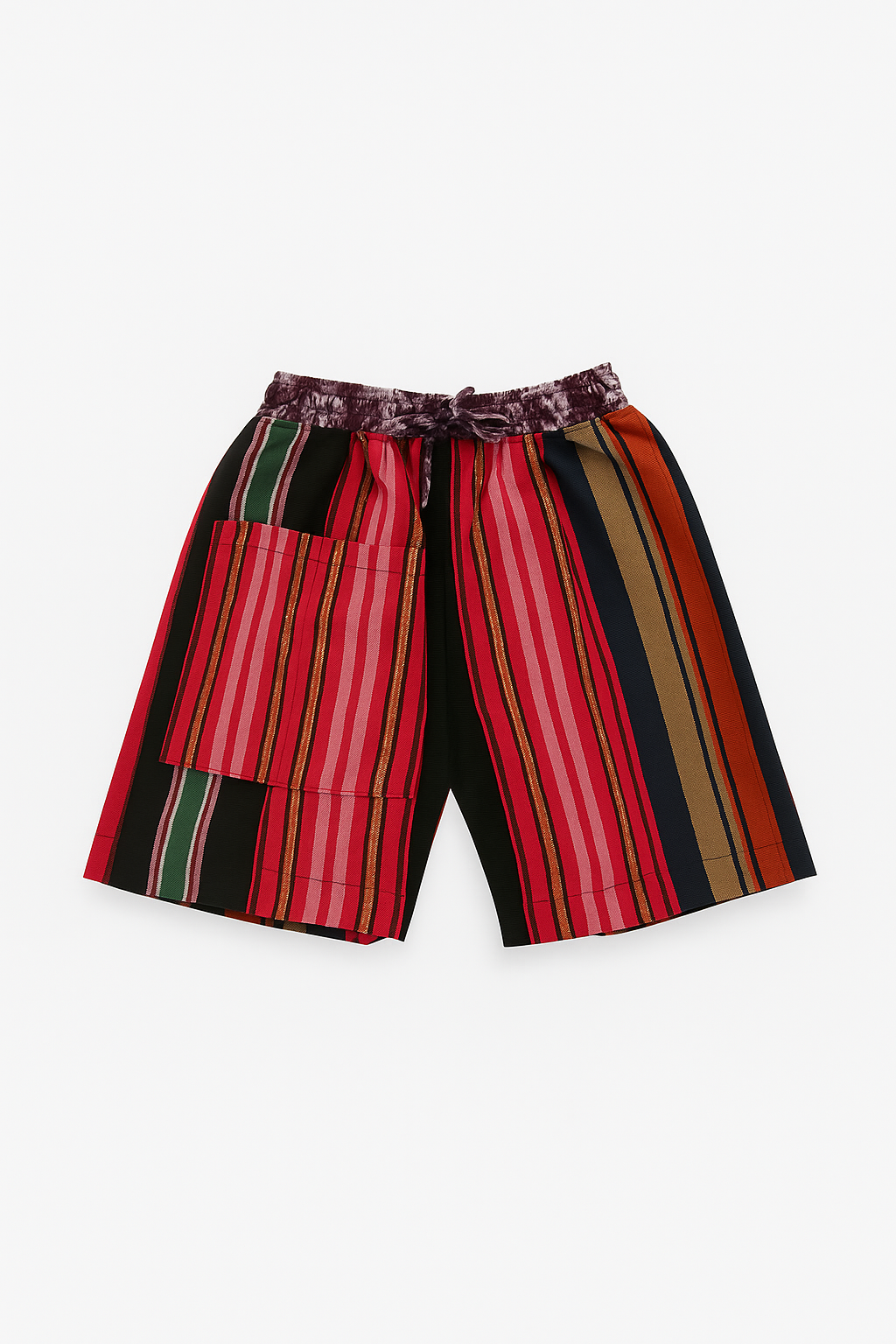 Ese Multicolored Aso-Oke High-Waist Shorts