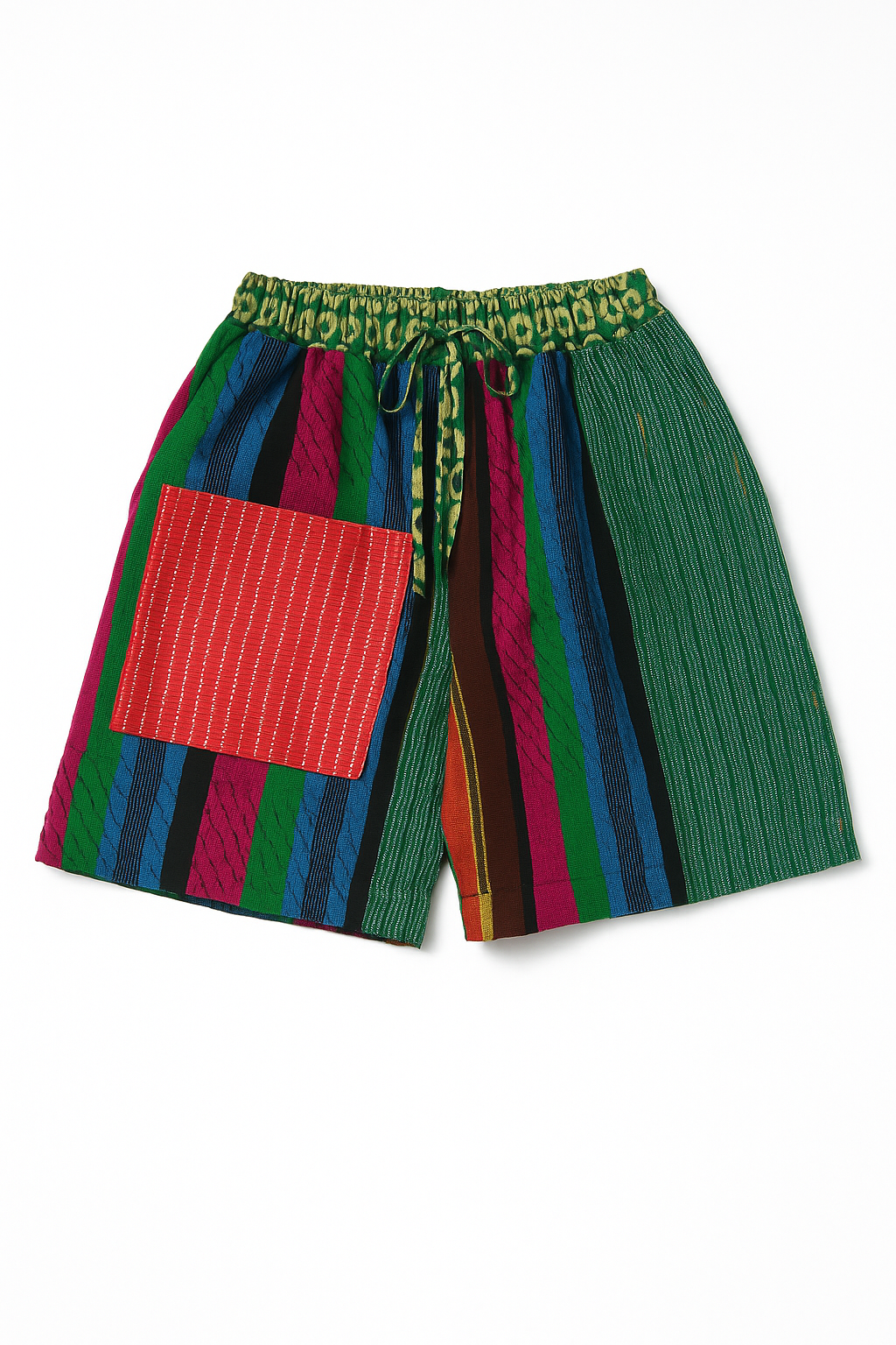 Ese Multicolored Aso-Oke High-Waist Shorts