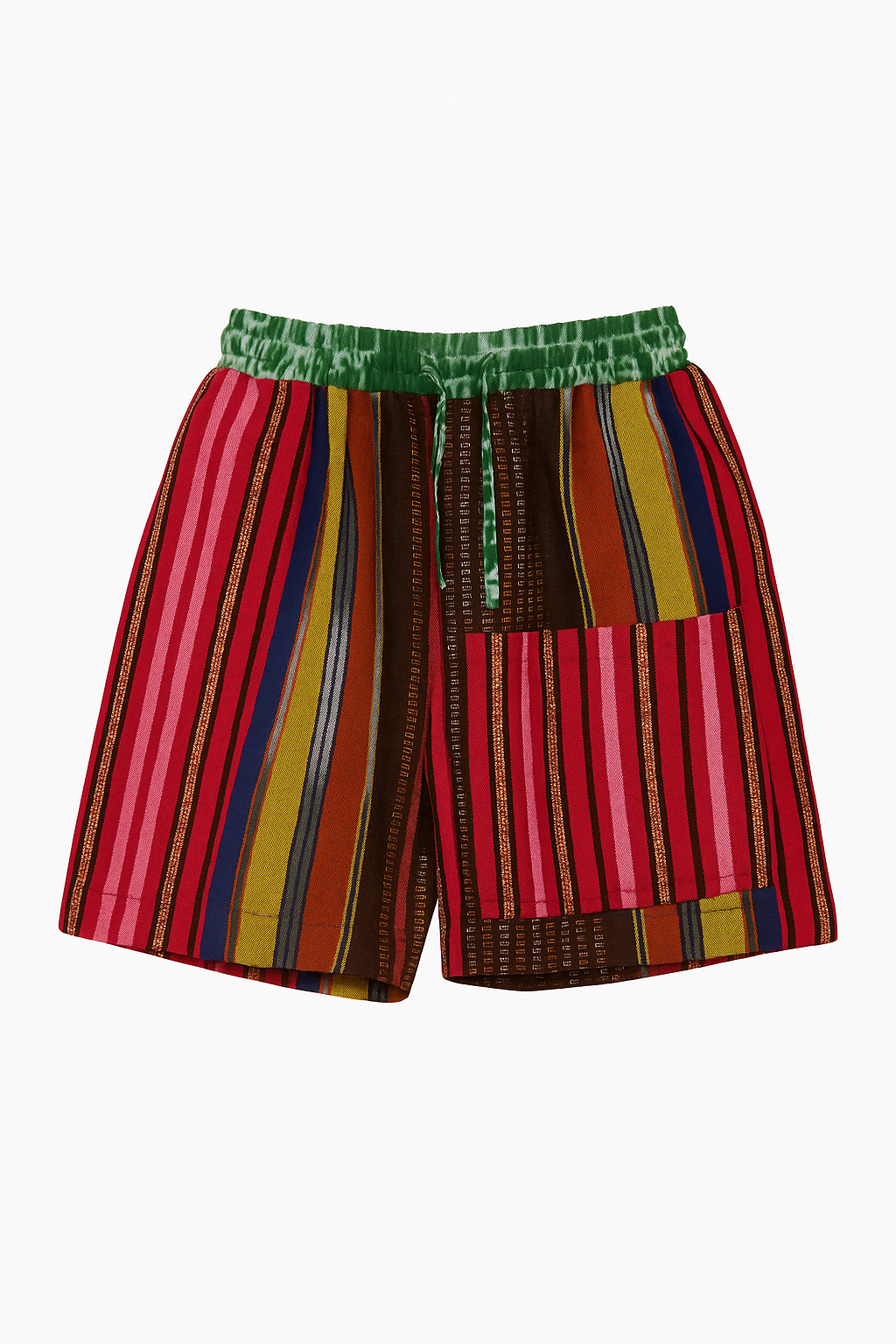 Ese Multicolored Aso-Oke High-Waist Shorts