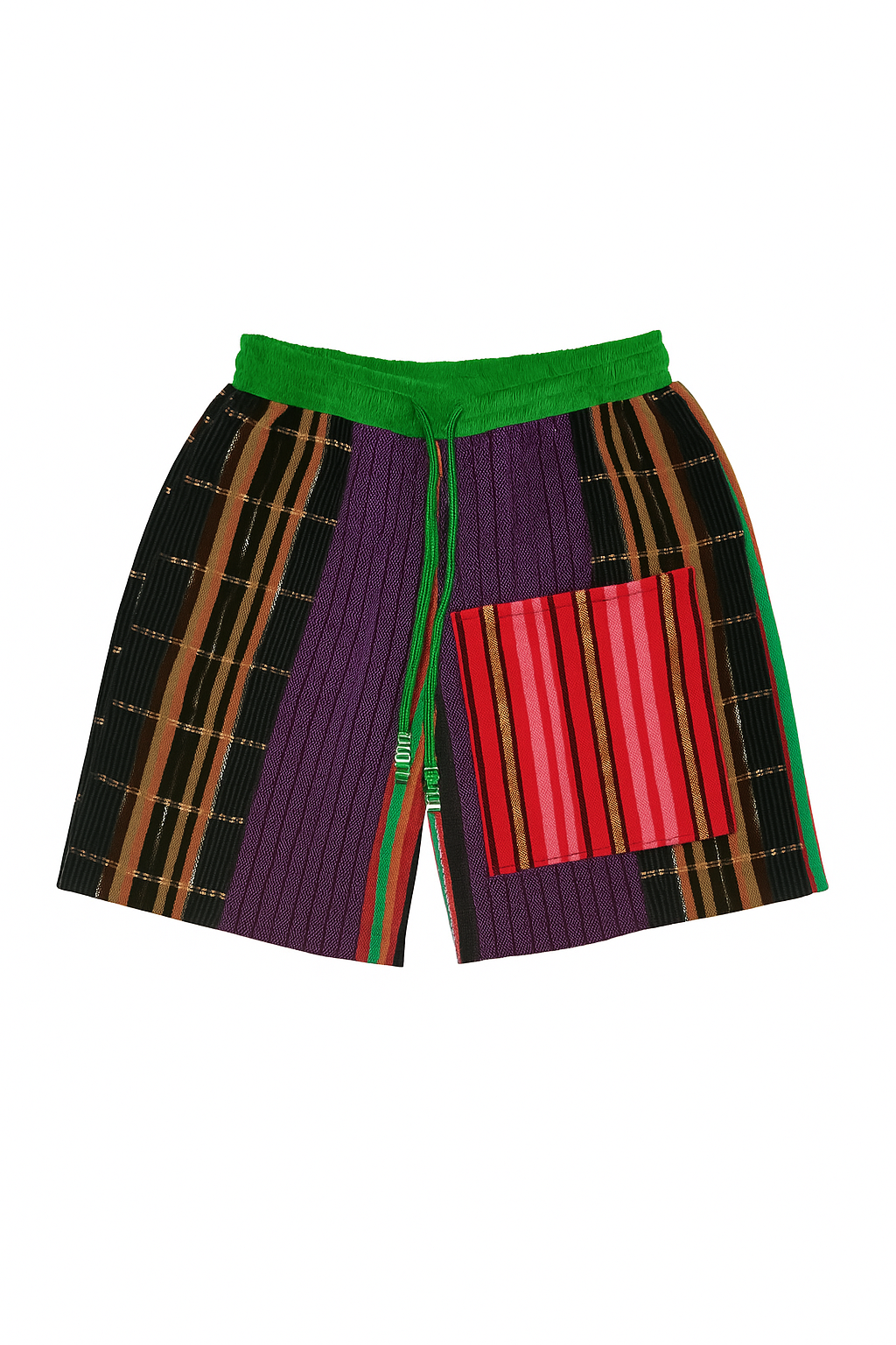 Ese Multicolored Aso-Oke High-Waist Shorts