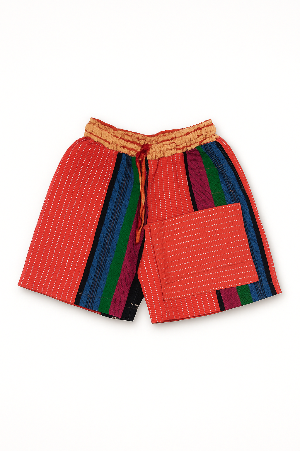 Ese Multicolored Aso-Oke High-Waist Shorts