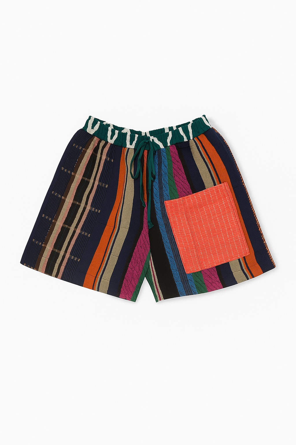 Ese Multicolored Aso-Oke High-Waist Shorts