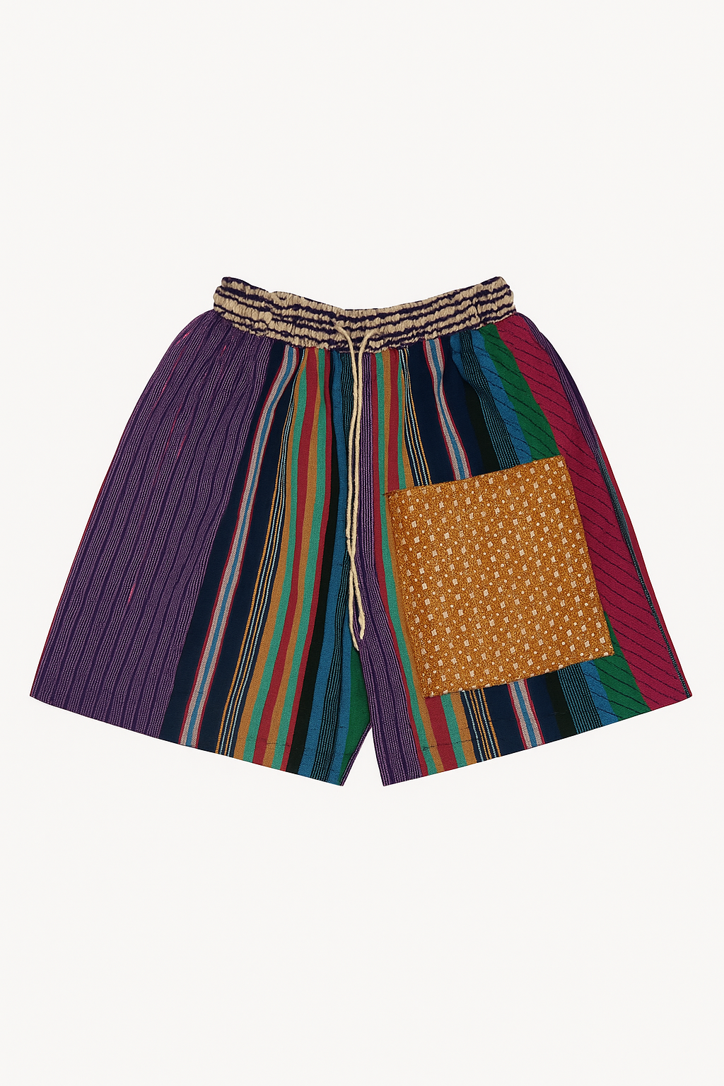 Ese Multicolored Aso-Oke High-Waist Shorts