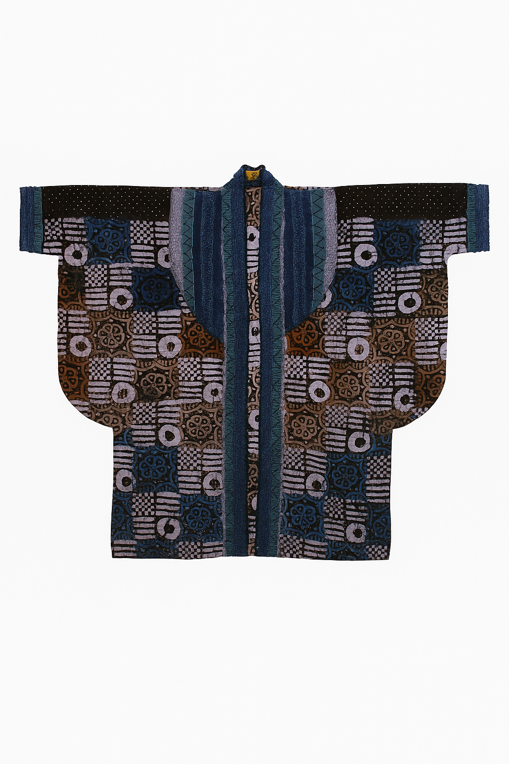 Adufe Adire & Aso-Oke Beaded Embellished Kimono
