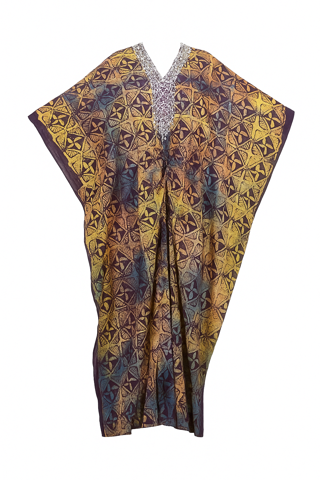 Desola Adire Bubu with Embellished Neckline &  Ruched  Detail