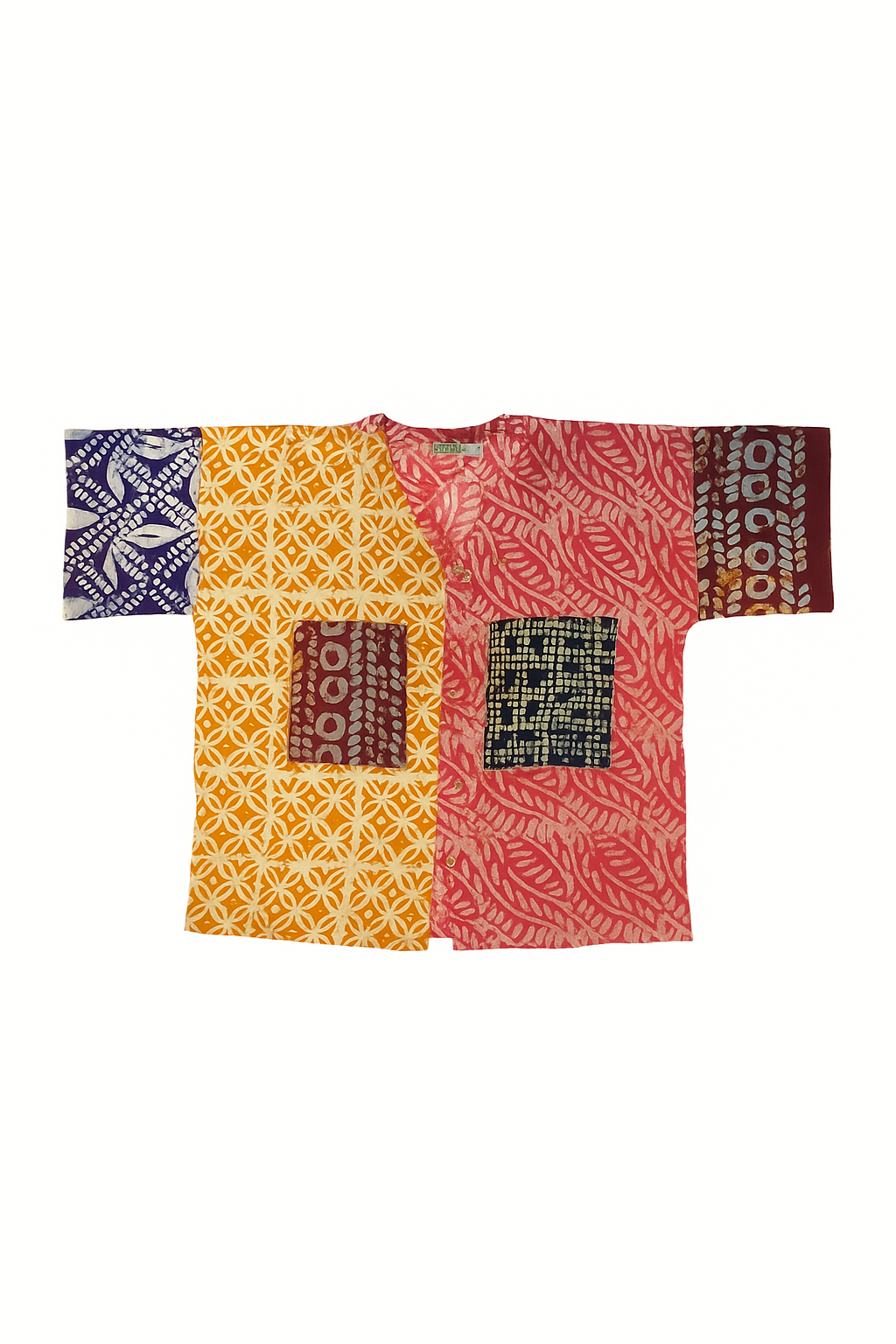 Adire Patched Boxy Blouse