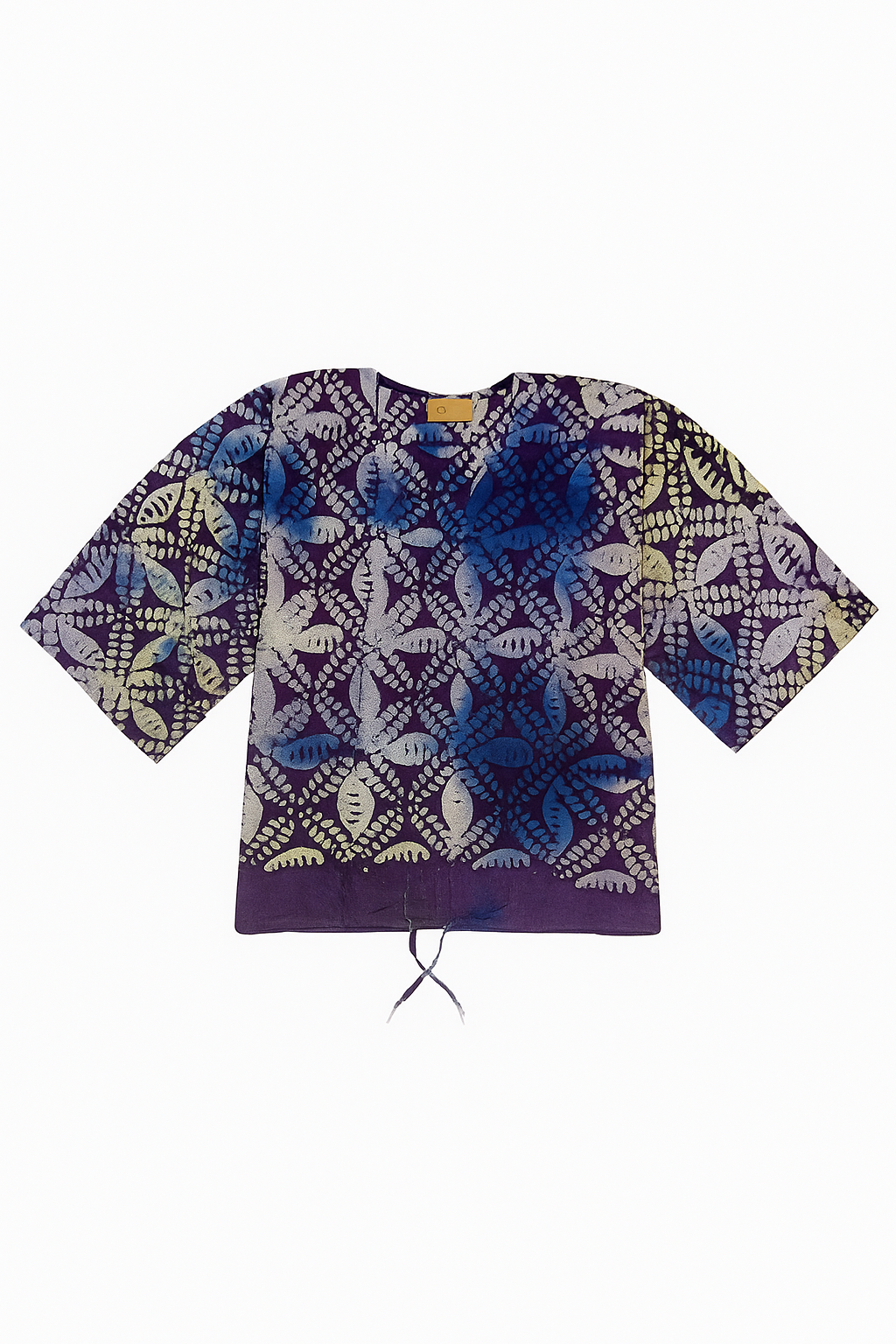 Ruched Adire Crepe Top