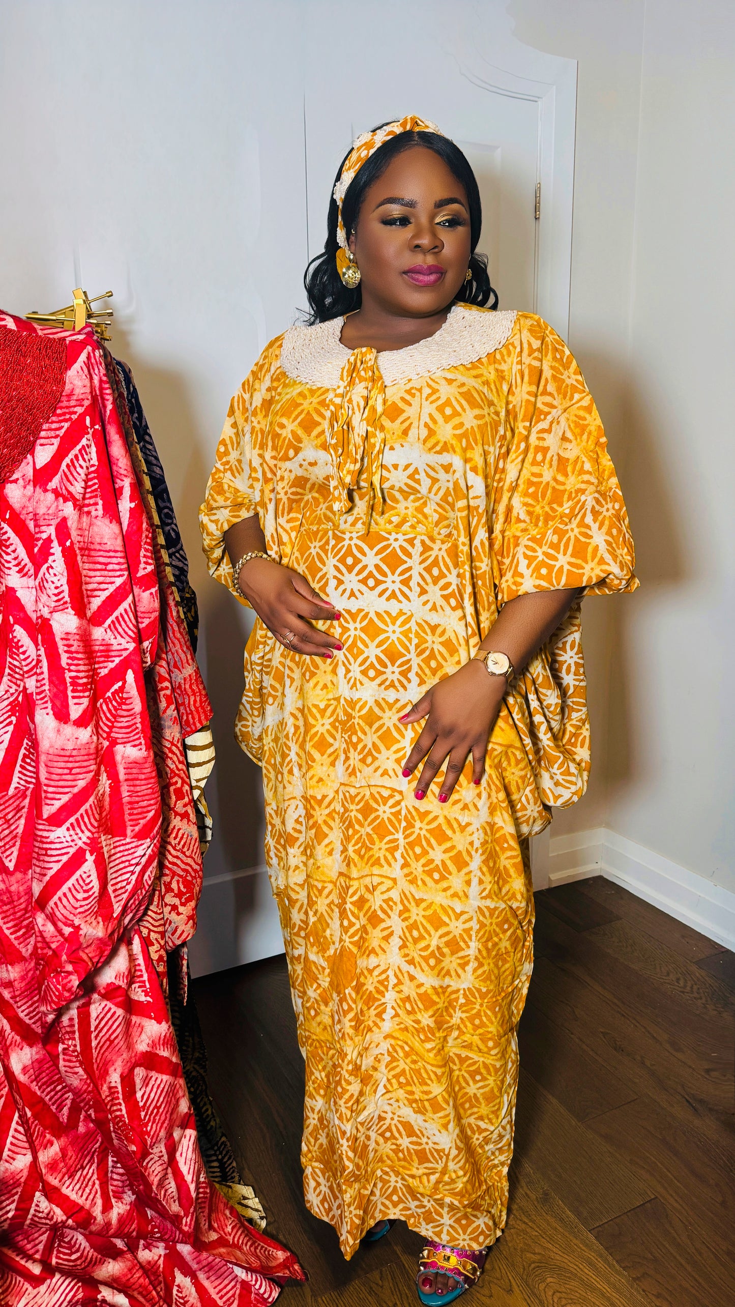 Bisola embellished Adire Bubu