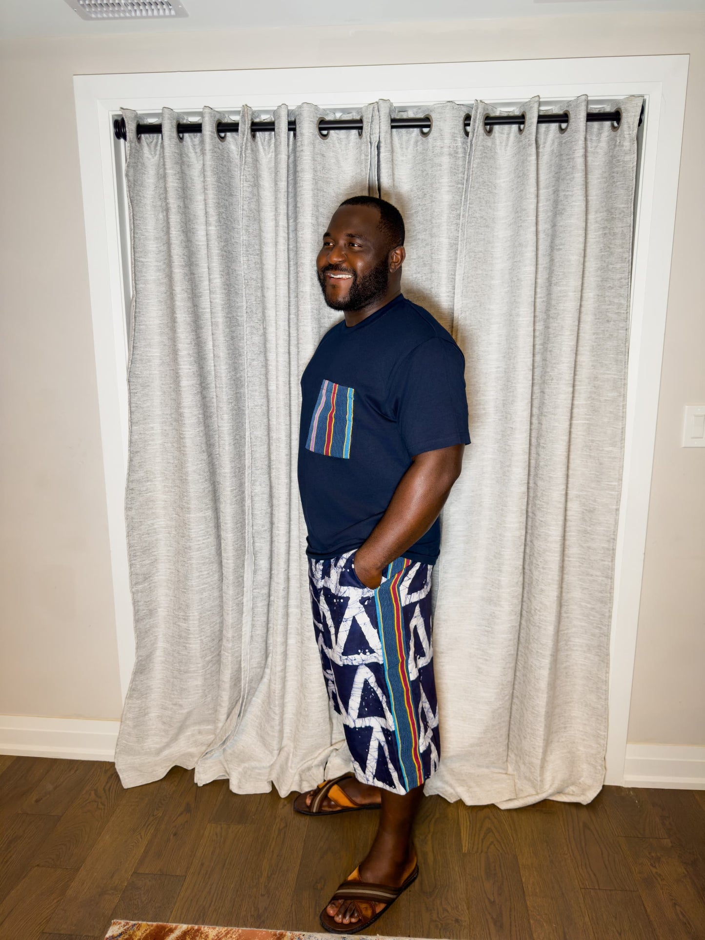 Deji Adire Shorts & Cotton Tee Set