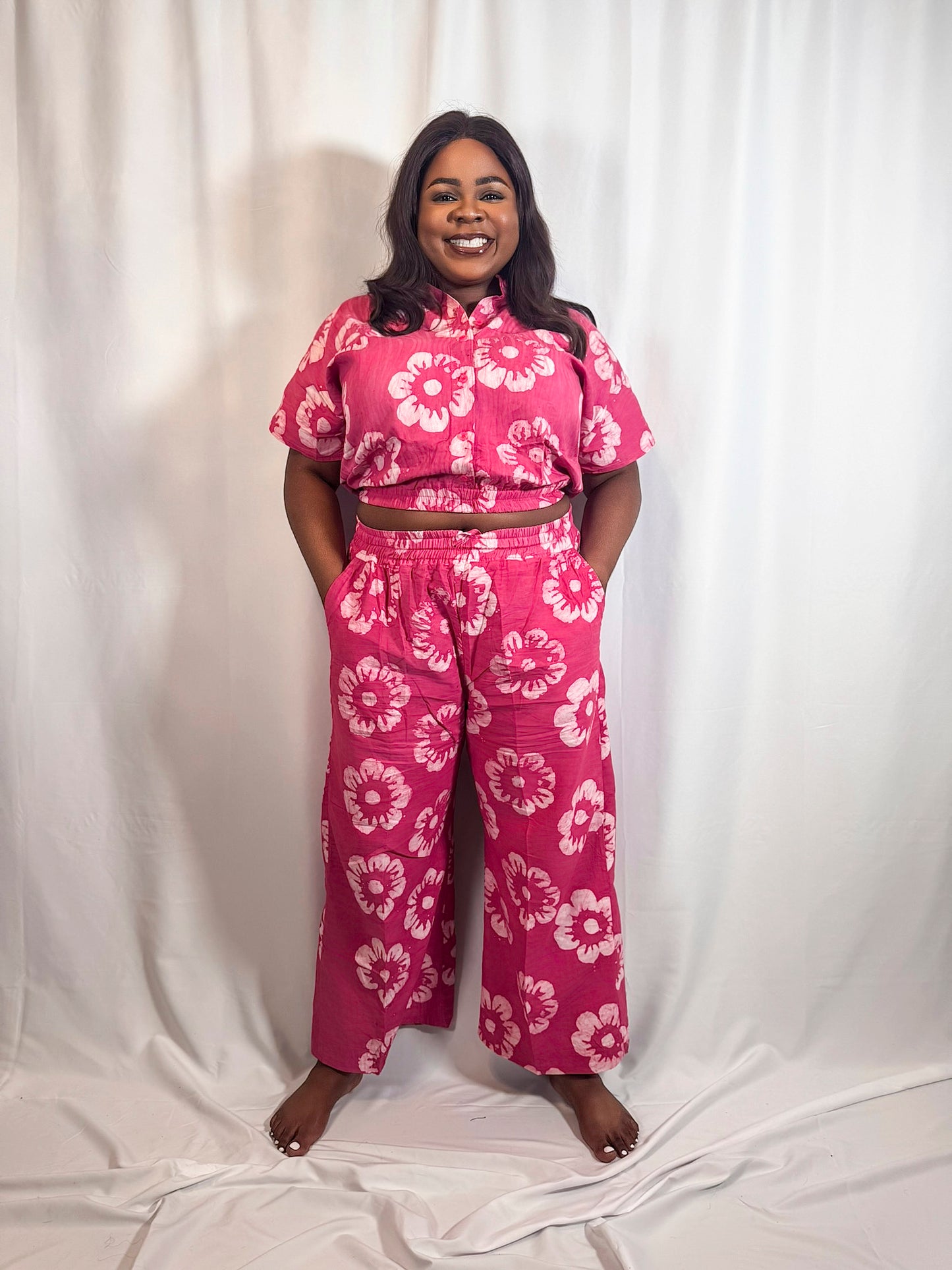 Banx Adire Two-Piece Co-Ord Set – Crop Shirt + Wide-Leg Pants