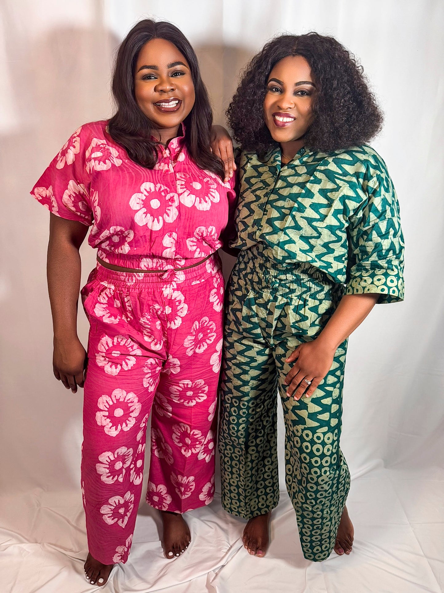 Banx Adire Two-Piece Co-Ord Set – Crop Shirt + Wide-Leg Pants