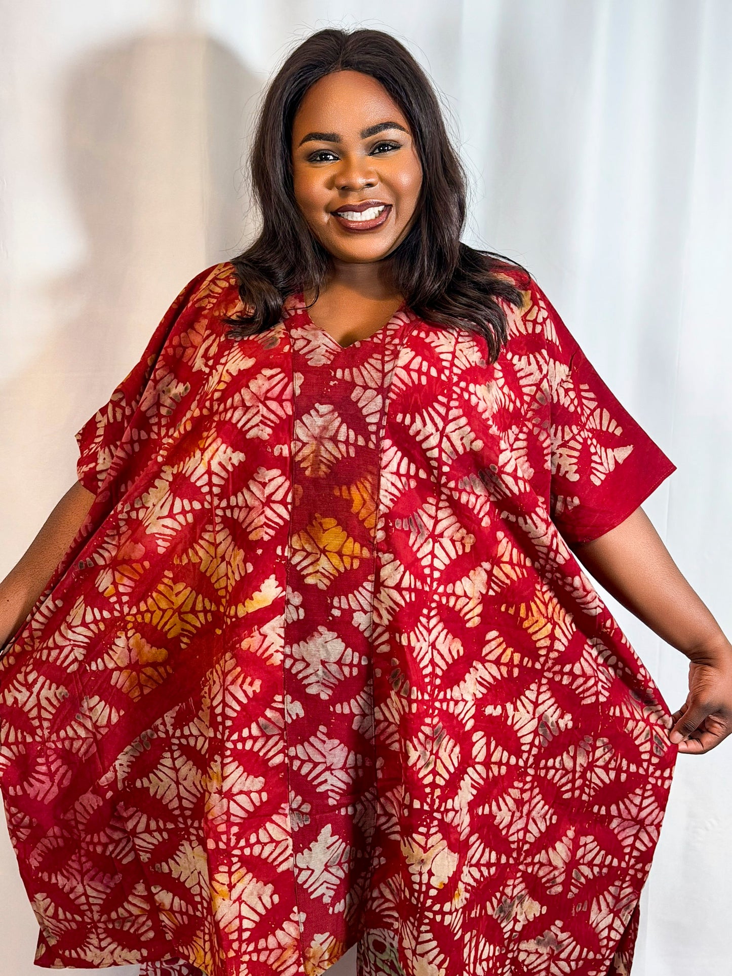 ARIN Adire Crepe Agbada Set wine
