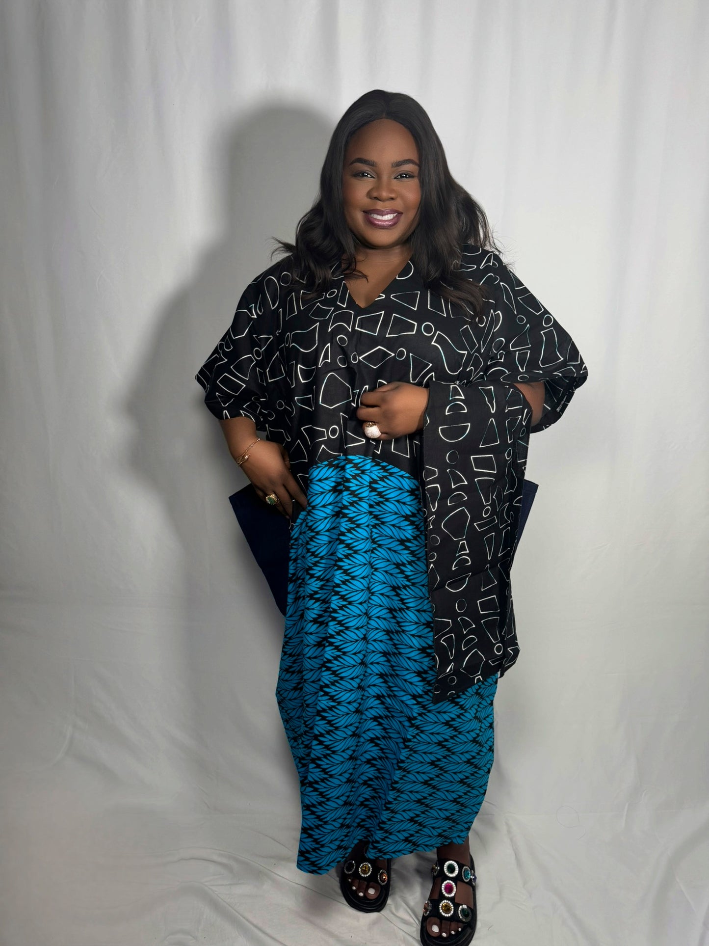 Ankara Bubu with Aso-Oke Statement Pockets