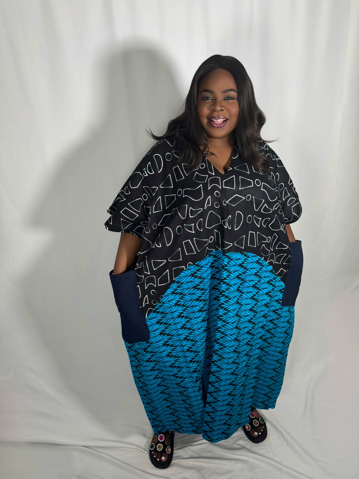 Ankara Bubu with Aso-Oke Statement Pockets