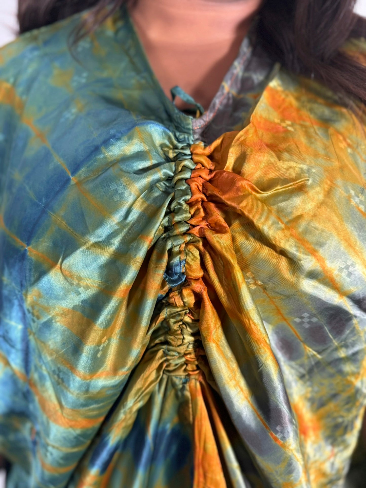 Adire Ruched Bubu Dress