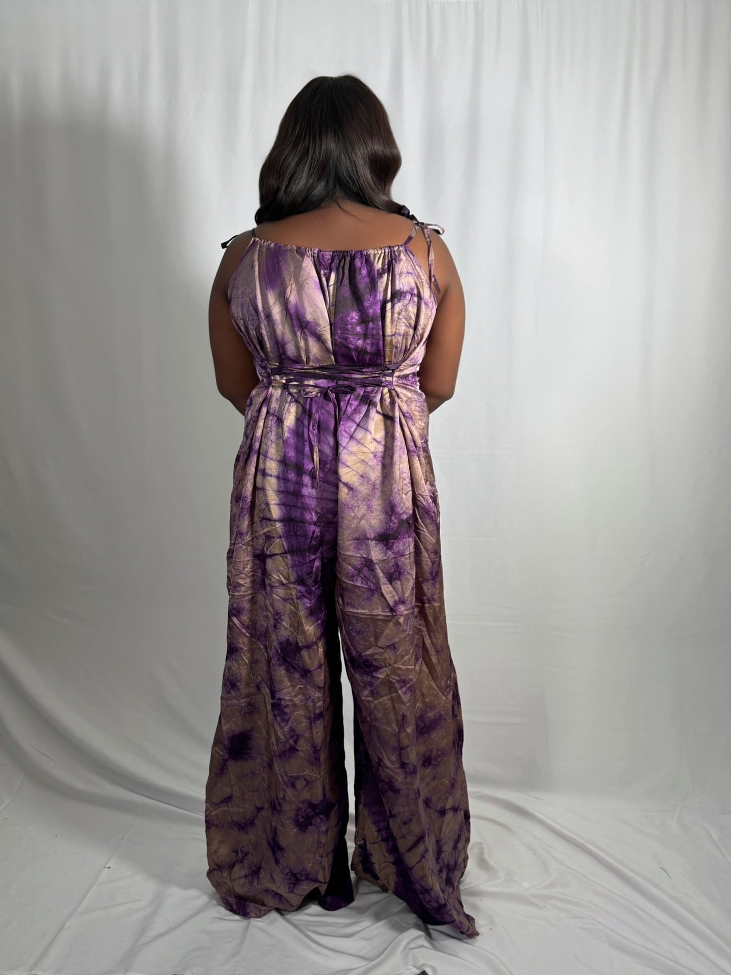 Adire Rayon Wide-Leg Jumpsuit